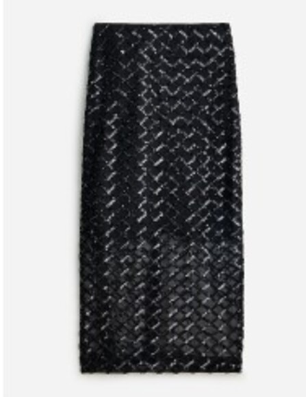 NWT J. Crew Collection Lattice Sequin Pencil Skirt in Size 0 - Picture 1 of 12